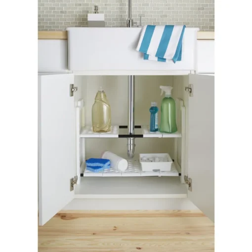 Madesmart 17.25 in. H X 2.75 in. W X 18.13 in. L White Under-the-Sink Shelf