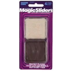 Magic Sliders Plastic Caster Cup Brown Square 1-3/4 in. W X 1-3/4 in. L 4 pk
