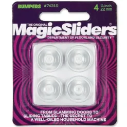 Magic Sliders Rubber Self Adhesive Bumper Pad Clear Round 7/8 in. W X 7/8 in. L 4 pk