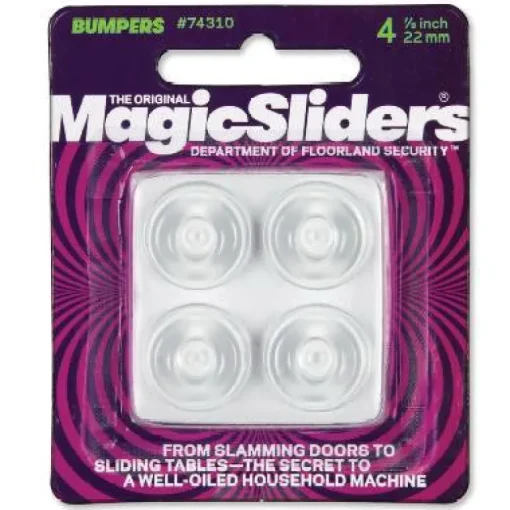 Magic Sliders Rubber Self Adhesive Bumper Pad Clear Round 7/8 in. W X 7/8 in. L 4 pk