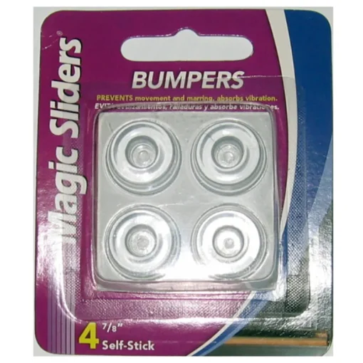 Magic Sliders Rubber Self Adhesive Bumper Pad Clear Round 7/8 in. W X 7/8 in. L 4 pk