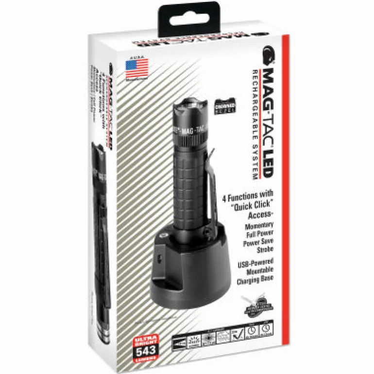 Maglite Magtac 543 lm Black LED Rechargeable Flashlight LifePO4 Battery