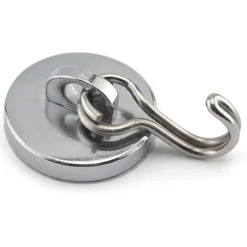 Magnet Source .225 in. L X 1.125 in. W Silver Magnetic Hook 40 lb. pull 1 pc