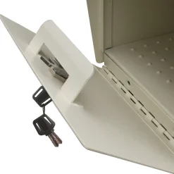Mail Boss Mail Boss Modern Galvanized Steel Post Mount White Locking Mailbox