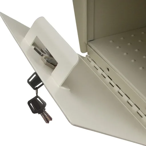 Mail Boss Mail Boss Modern Galvanized Steel Post Mount White Locking Mailbox