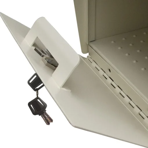 Mail Boss Mail Boss Modern Galvanized Steel Post Mount White Locking Mailbox