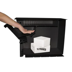 Mail Boss Package Master Modern Galvanized Steel Post Mount Black Locking Mailbox