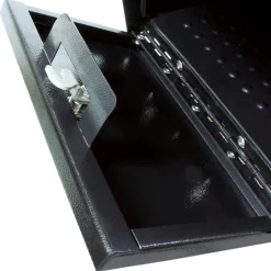 Mail Boss Package Master Modern Galvanized Steel Post Mount Black Locking Mailbox