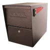 Mail Boss Package Master Modern Galvanized Steel Post Mount Bronze Locking Mailbox