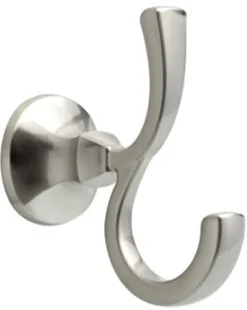 Mandara Collection Double Robe Hook, Brushed Nickel