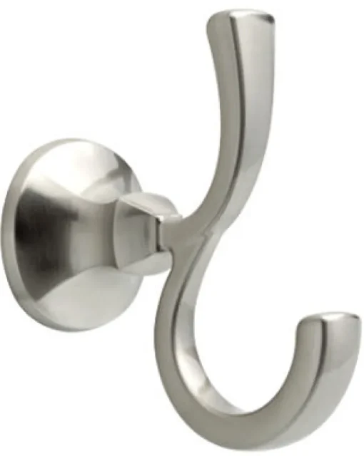 Mandara Collection Double Robe Hook, Brushed Nickel