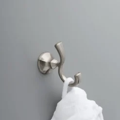 Mandara Collection Double Robe Hook, Brushed Nickel
