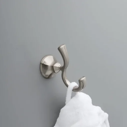 Mandara Collection Double Robe Hook, Brushed Nickel