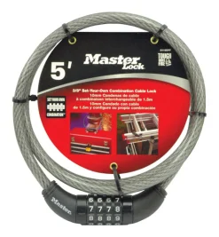 Master Lock 3/8 in. D X 60 in. L Vinyl Coated Steel Locking Cable
