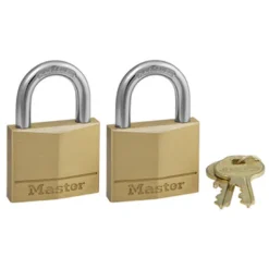 Master Lock 1-1/4 in. H X 5/16 in. W X 1-9/16 in. L Brass 4-Pin Tumbler Exterior Padlock