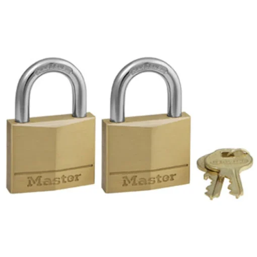 Master Lock 1-1/4 in. H X 5/16 in. W X 1-9/16 in. L Brass 4-Pin Tumbler Exterior Padlock