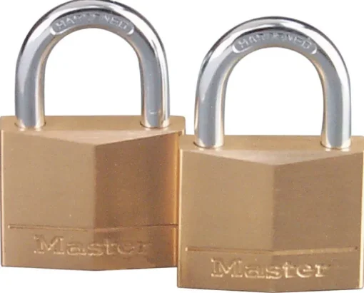 Master Lock 1-1/4 in. H X 5/16 in. W X 1-9/16 in. L Brass 4-Pin Tumbler Exterior Padlock