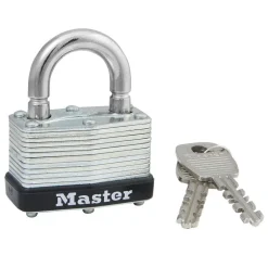 Master Lock 1-1/16 in. H x 1 in. W x 1-3/4 in. L Laminated Steel Warded Locking Padlock 1 pk Keyed Alike (Pack of 12)