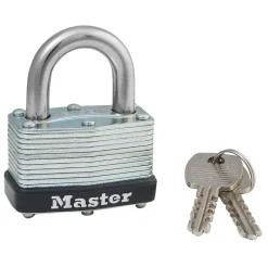 Master Lock 1-1/16 in. H x 1 in. W x 1-3/4 in. L Laminated Steel Warded Locking Padlock 1 pk (Pack of 4)