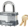 Master Lock 1-5/16 in. H x 1 in. W x 1-3/4 in. L Laminated Steel 4-Pin Cylinder Padlock 6 pk Keyed Alike (Pack of 6)