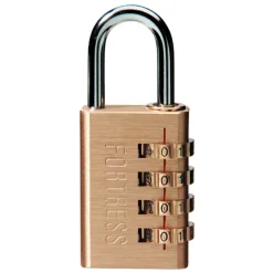 Master Lock Fortress Gold Brass Resettable 4-Dial Combination Luggage Lock 7. 2 H x 1-3/16 W in.