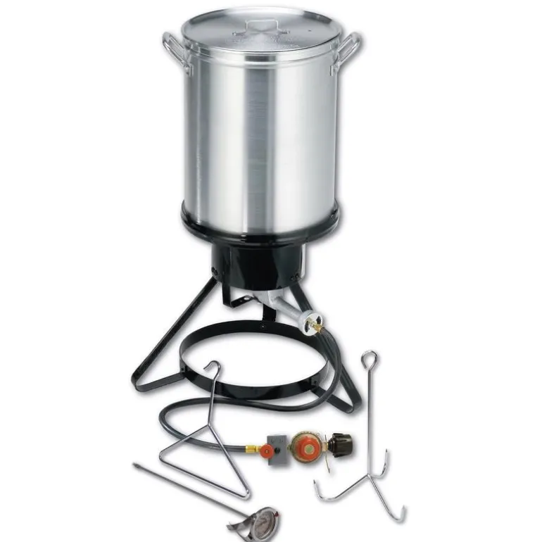 Masterbuilt Silver Cold Rolled Steel Manual Ignition Propane Turkey Fryer 30 qt.