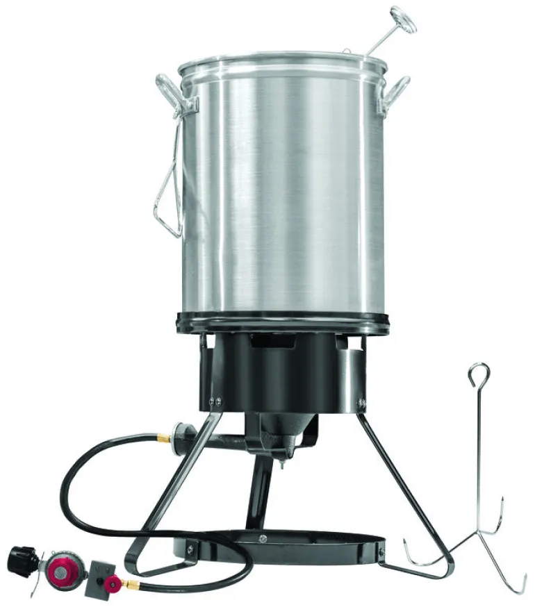 Masterbuilt Silver Cold Rolled Steel Manual Ignition Propane Turkey Fryer 30 qt.