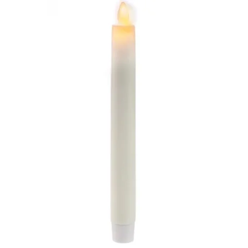 Matchless Darice Ivory Unscented Scent Taper Flameless Flickering Candle 8.5 in. H x 1 in. Dia.