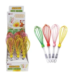 Max Force 2 in. W x 10 in. L Assorted Colors Silicone Egg Beater/Wisk (Pack of 18)