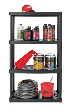 Maxit Resin Black Adjustable Shelving Unit 400 lbs. Capacity 54-1/2 H x 32 W x 14 D in.