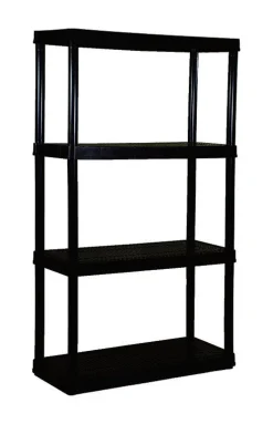 Maxit Resin Black Adjustable Shelving Unit 400 lbs. Capacity 54-1/2 H x 32 W x 14 D in.