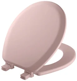 Mayfair by Bemis Cameron Round Pink Enameled Wood Toilet Seat