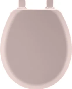 Mayfair by Bemis Cameron Round Pink Enameled Wood Toilet Seat