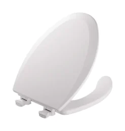 Mayfair by Bemis Elongated White Enameled Wood Toilet Seat