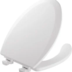 Mayfair by Bemis Elongated White Enameled Wood Toilet Seat