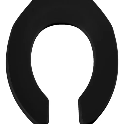 Mayfair by Bemis Round Black Plastic Toilet Seat