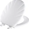 Mayfair by Bemis Shell Round White Enameled Wood Toilet Seat