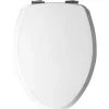 Mayfair Slow Close Elongated White Molded Wood Toilet Seat