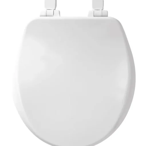Mayfair Slow Close Round White Enameled Wood Toilet Seat