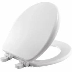 Mayfair Slow Close Round White Enameled Wood Toilet Seat