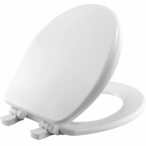 Mayfair Slow Close Round White Enameled Wood Toilet Seat