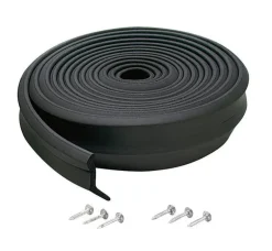 M-D BUILDING PRODUCTS Black Rubber Door Set Seal For Garage Doors 192 in. L X 1 in.