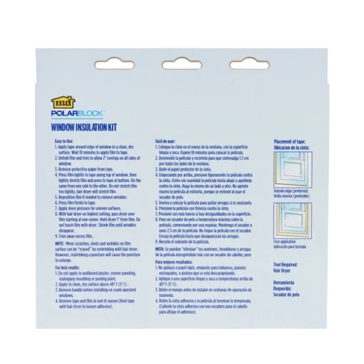 M-D Clear Shrink & Seal Indoor Window Film Insulator Kit 62 W x 210 L in.