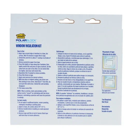 M-D Polar Block Clear Plastic Glare Control Window Shrink Film 62 L x 42 W in. (Pack of 6)