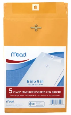 Mead 6 in. W x 9 in. L A10 Brown Envelopes 5 pk (Pack of 12)