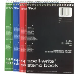 Mead 6 in. W x 9 in. L College Ruled Spiral Steno Book