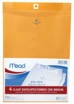 Mead 9 in. W x 12 in. L Other Brown Envelopes 4 pk