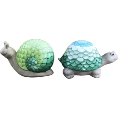 Meadowcreek Ceramic Assorted 4.92 in. Turtle Statuary (Pack of 4)
