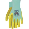 Midwest Quality Glove Warner Bros Child's Outdoor Cotton/Rubber Gardening Gloves Black/Yellow (Pack of 6)
