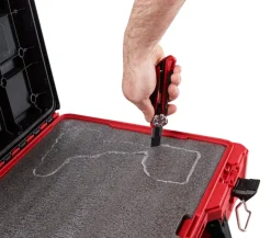Milwaukee PACKOUT 20 in. Plastic Tool Case with Foam Insert 15 in. W x 6 in. H Black/Red